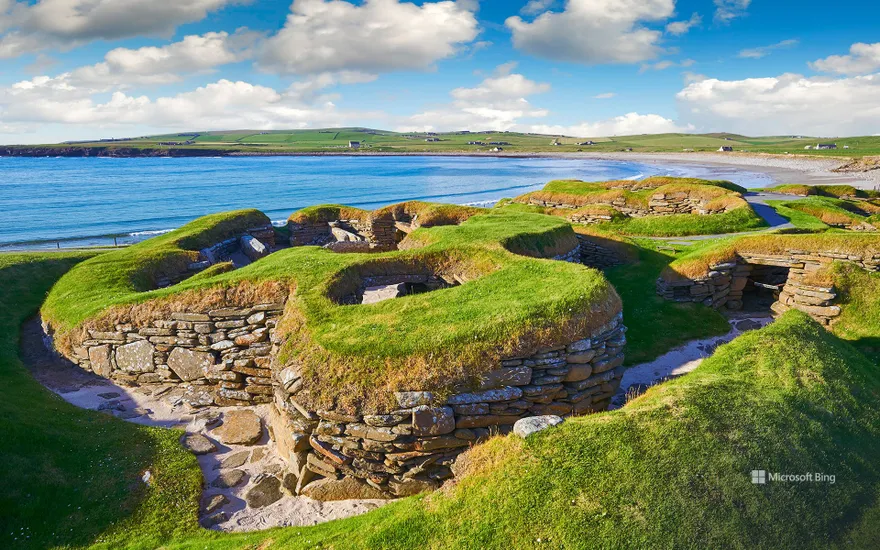 The neolithic settlement of Skara Brae, Orkney, Scotland