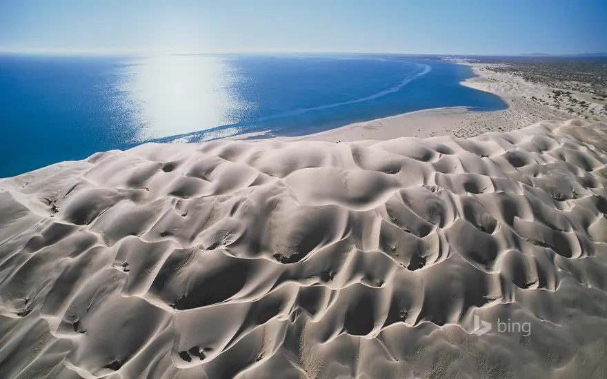 Barchan dunes along the Pacific coast, Guerrero Negro, Mexico
