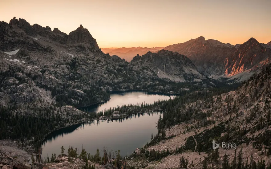 Baron Lake and Upper Baron Lake in the Sawtooth Wilderness in Idaho