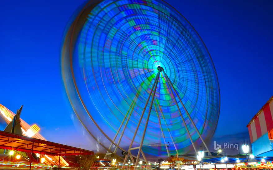 Ferris wheel at Pampulha Lagoon in Belo Horizonte, Minas Gerais, Brazil