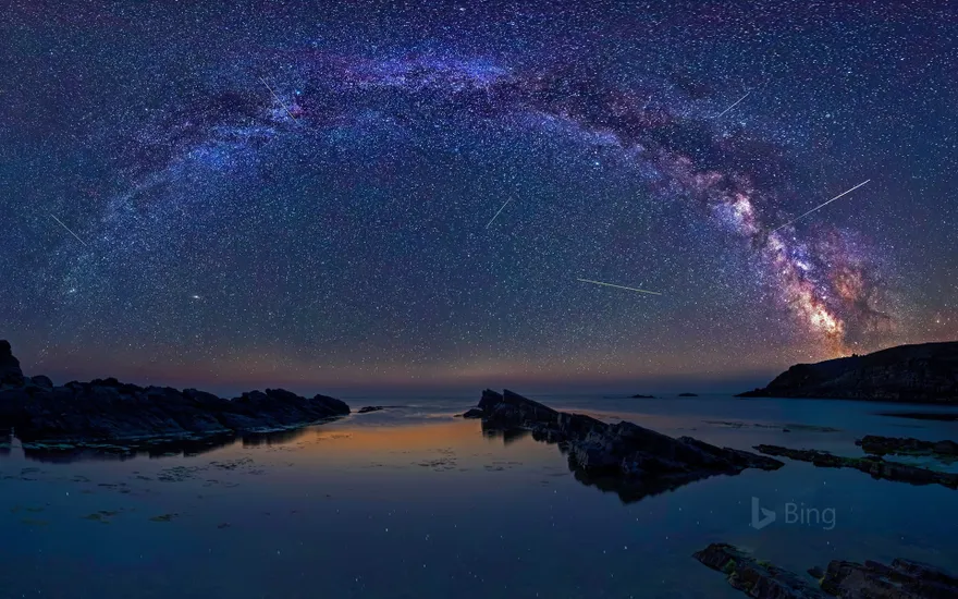 The Perseids meteor shower over Sinemorets, Bulgaria