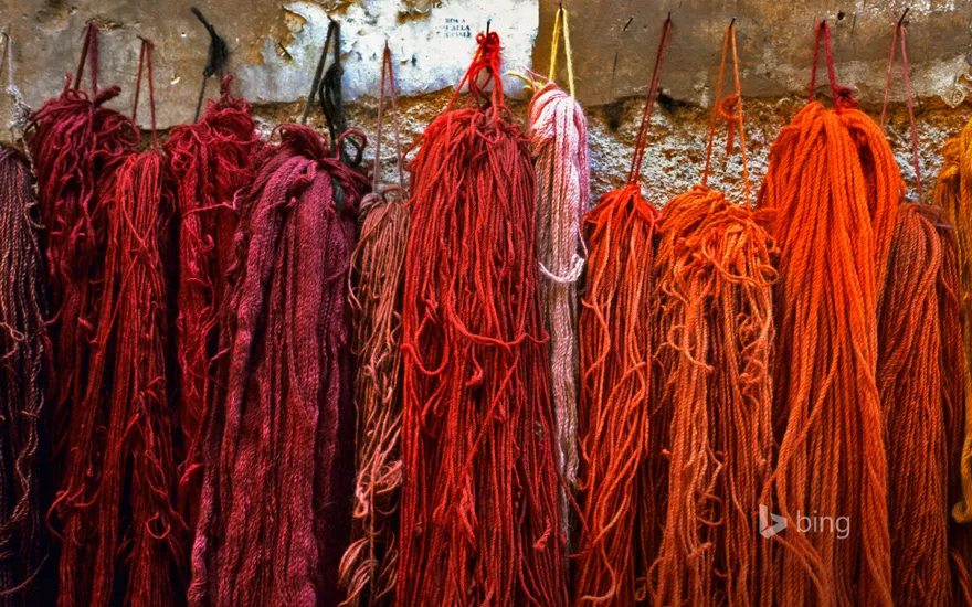 Bundles of dyed wool, Rome, Italy