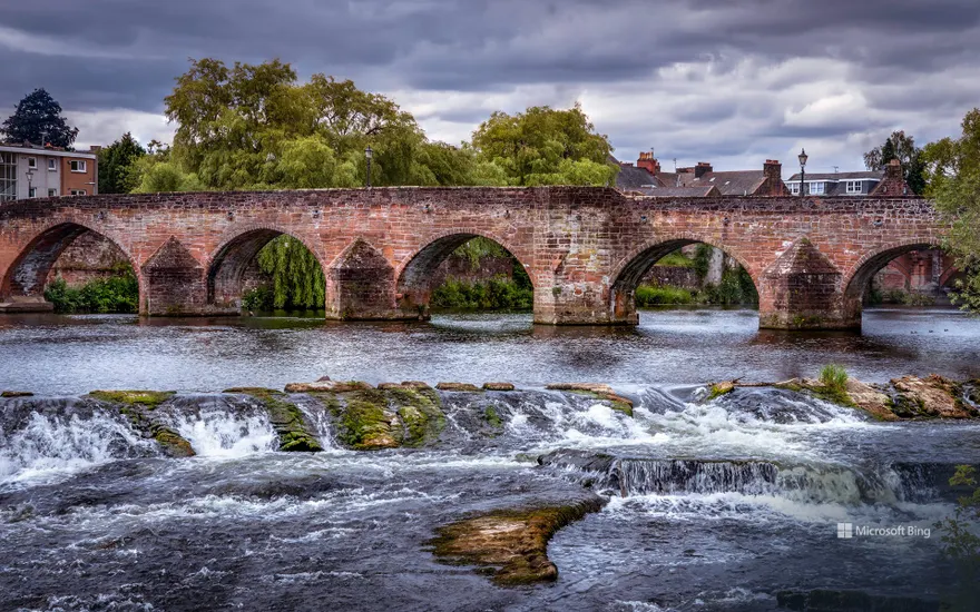 Devorgilla Bridge in Dumfries Galloway Scotland, UK