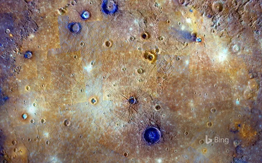 Enhanced-color composite of the Caloris Basin, Mercury
