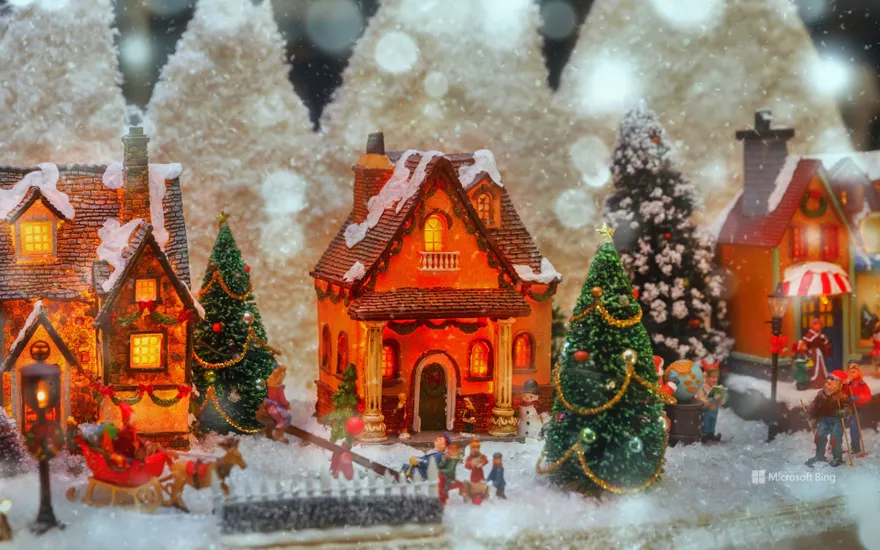 Miniature Christmas village in Strasbourg, France