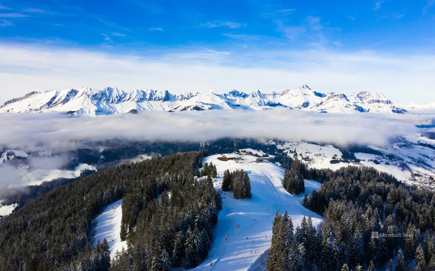 Ski resort of Megeve (Megève) in Haute-Savoie in the French Alps