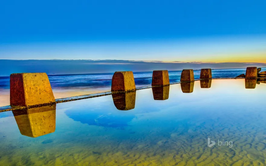 Pool at sunrise in Coogee, outside Sydney, New South Wales, Australia