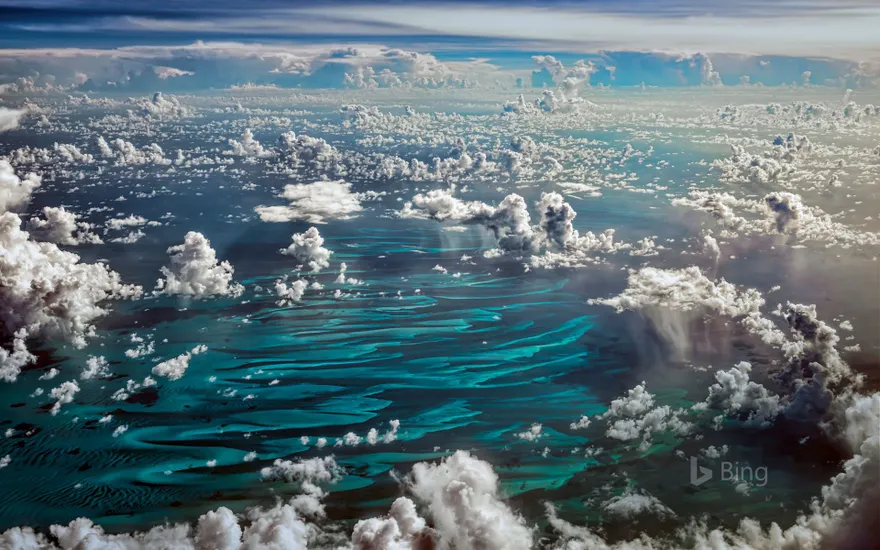 Cumulus clouds over the Caribbean