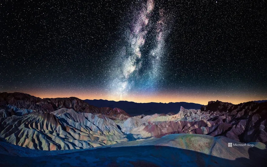 The Milky Way over Zabriskie Point, Death Valley, California