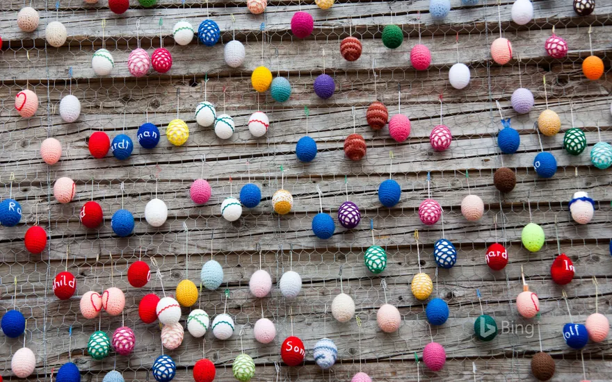 Easter decorations at Alexanderplatz, Berlin, Germany