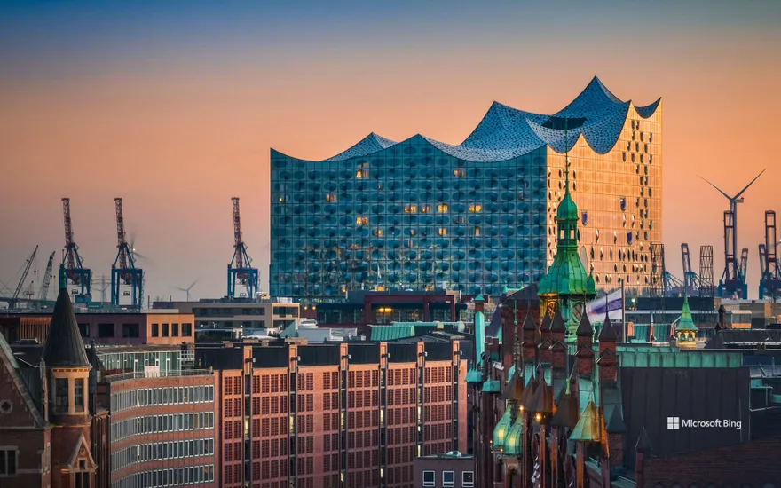 Aerial view of the Elbphilharmonie in Hamburg