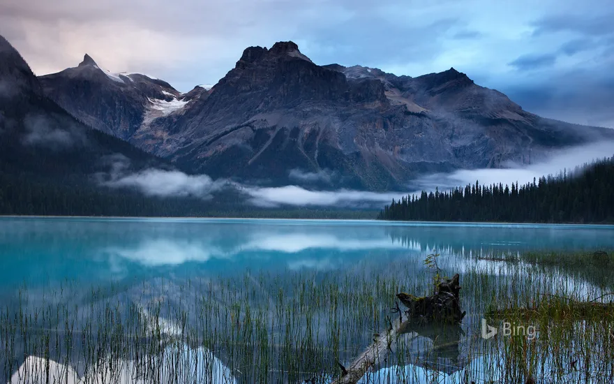 Emerald Lake with the peaks of the President Range in Yoho National Park, B.C., Canada