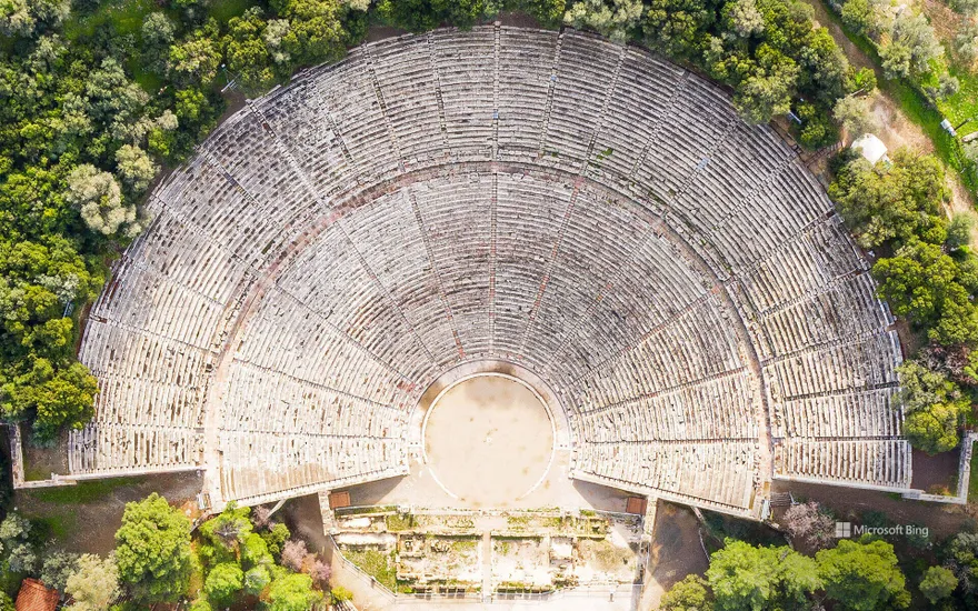 Ancient theater of Epidaurus in Argolis province, Greece