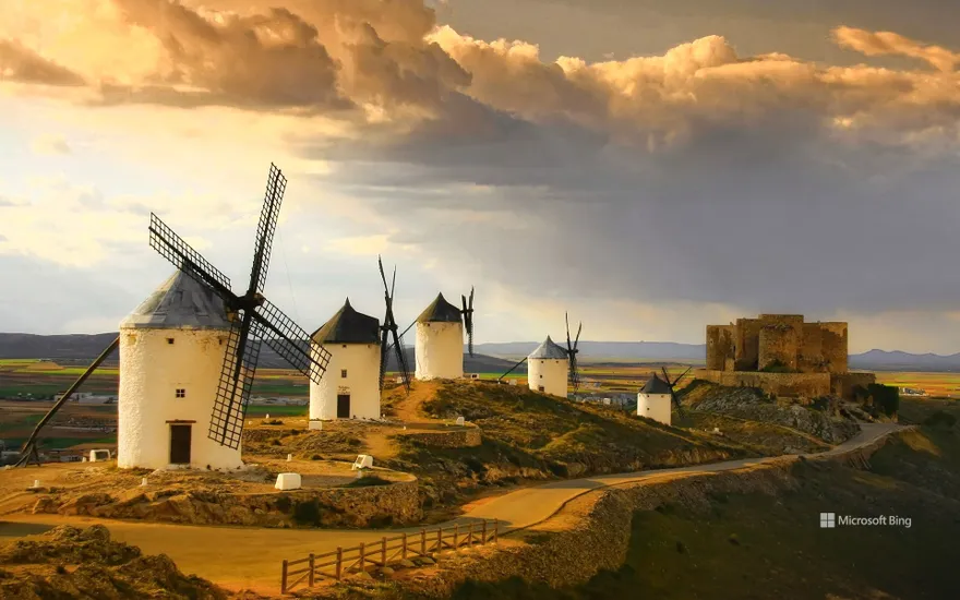 Windmills in Castilla-La Mancha, Spain