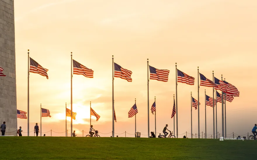 Flag display at the Washington Monument, Washington, DC