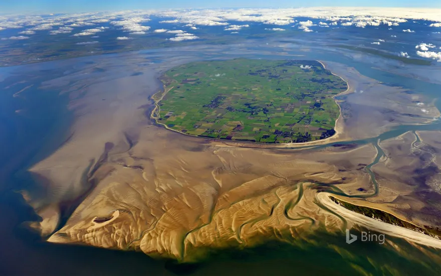 Aerial view of Foehr island, Schleswig-Holstein, Germany