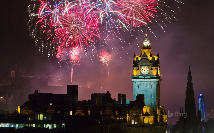 Fireworks above Edinburgh Castle, Scotland