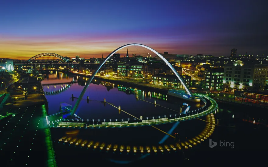 Gateshead Millennium Bridge in Newcastle upon Tyne, England
