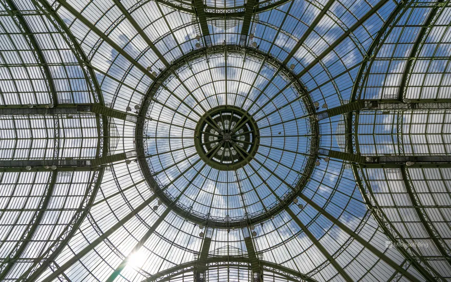 Vaulted ceiling of the Grand Palais in glass and steel, Paris