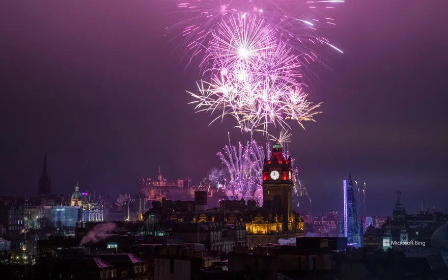 Fireworks in Edinburgh, Scotland