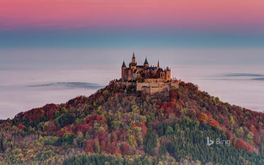 View from the Zeller Horn to Hohenzollern Castle, Baden-Wuerttemberg