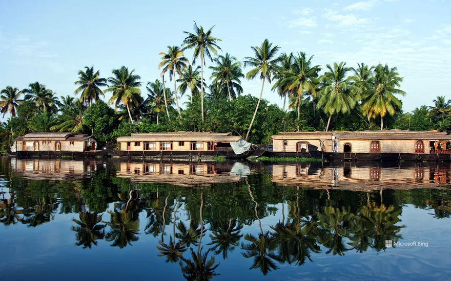 Houseboats in Alappuzha, Kerala, India