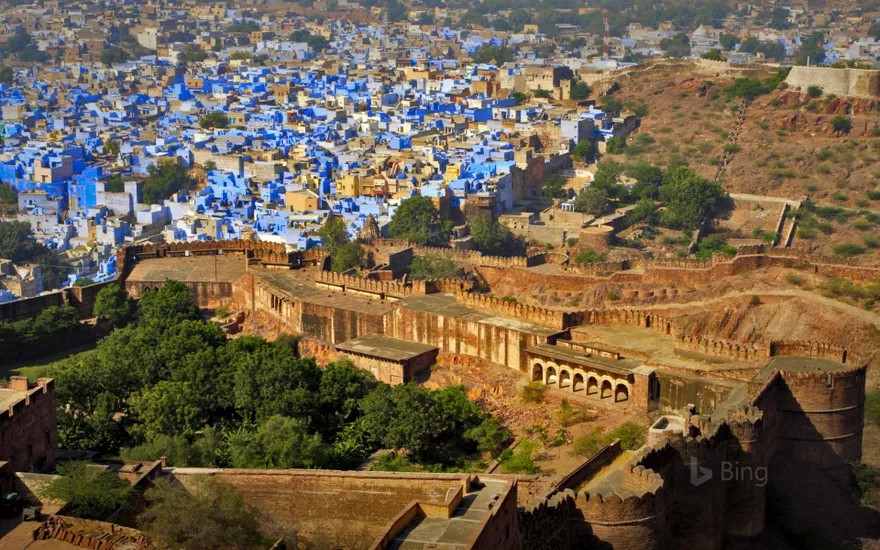 View of the blue city, Jodhpur, from Mehrangarh Fort, Rajasthan, India