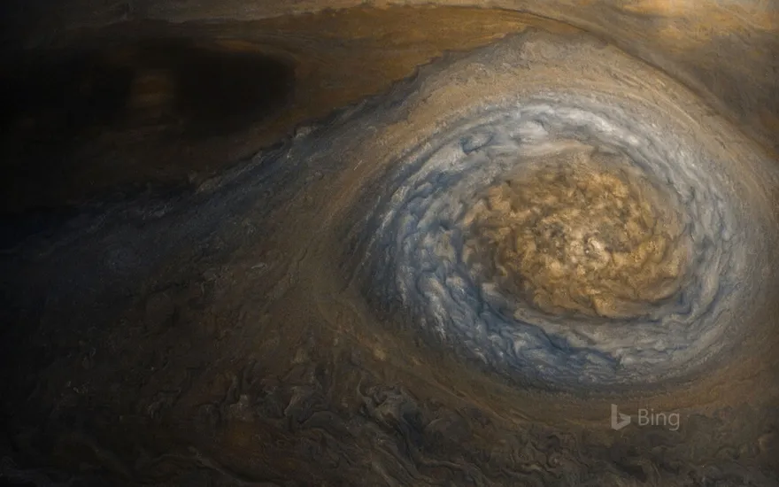 Close-up of a storm on Jupiter from the Juno space probe