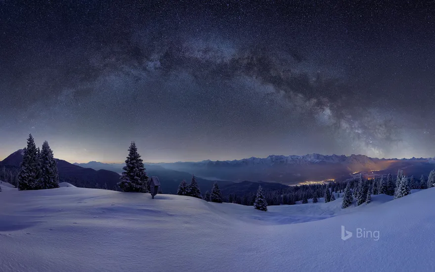 Milky Way above the Wallgau Alm, Karwendel, Bavaria, Germany