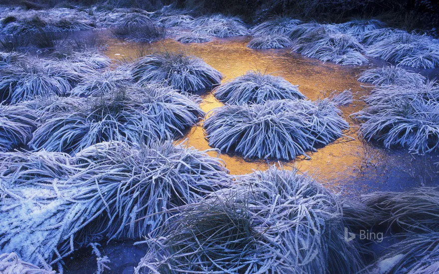 Heavy frost in Las Médulas, Spain