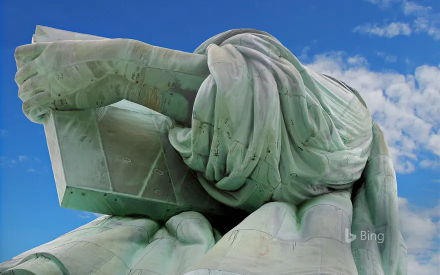 Detail of the Statue of Liberty, on Liberty Island, New York