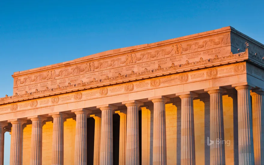 Detail of the Lincoln Memorial, Washington, DC