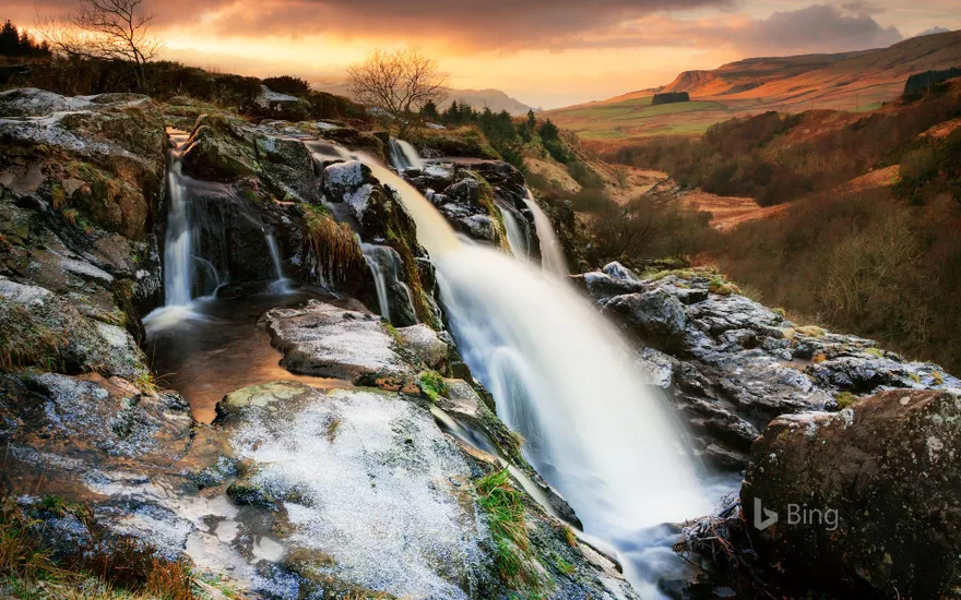 Loup of Fintry waterfall on the River Endrick, Scotland