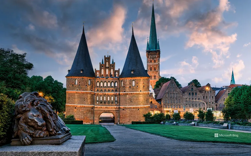 The Holsten Gate in Lübeck, Germany