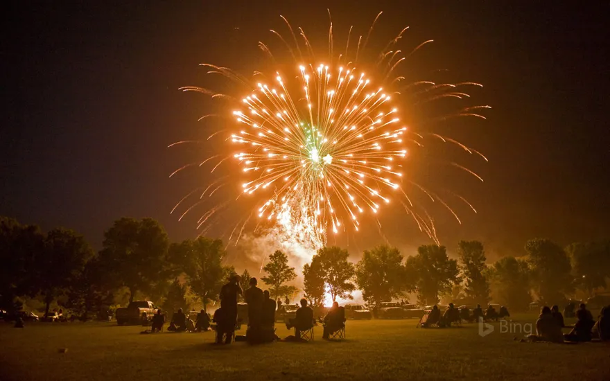 Fourth of July fireworks in Morton, Minnesota