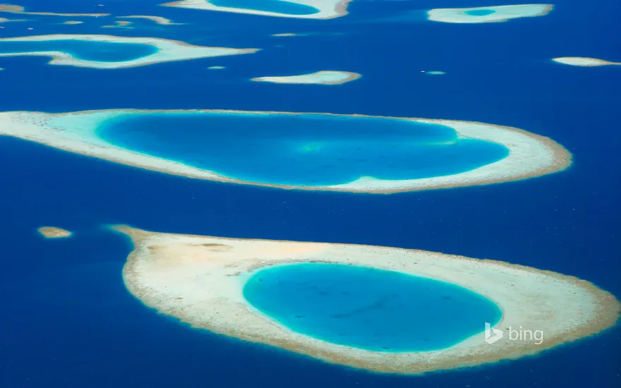 Atolls in the Maldive Islands
