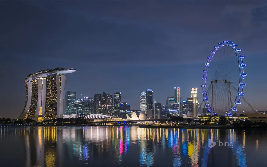 Marina Bay skyline in Singapore