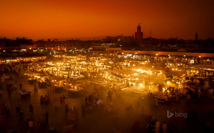 Jamaa el-Fnaa market square, Marrakesh, Morocco
