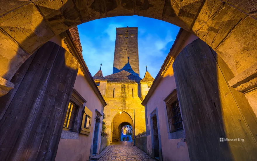 Medieval city of Rothenburg ob der Tauber, Germany