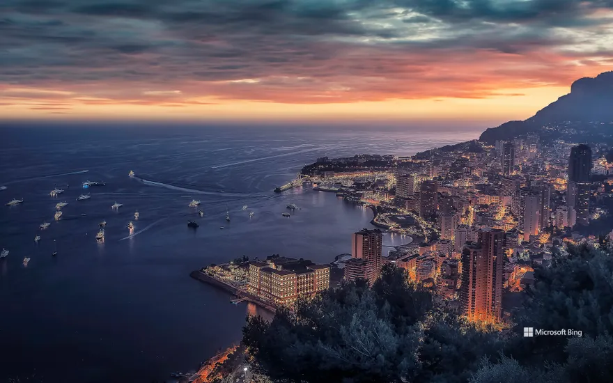 Monte Carlo at dusk, Monaco