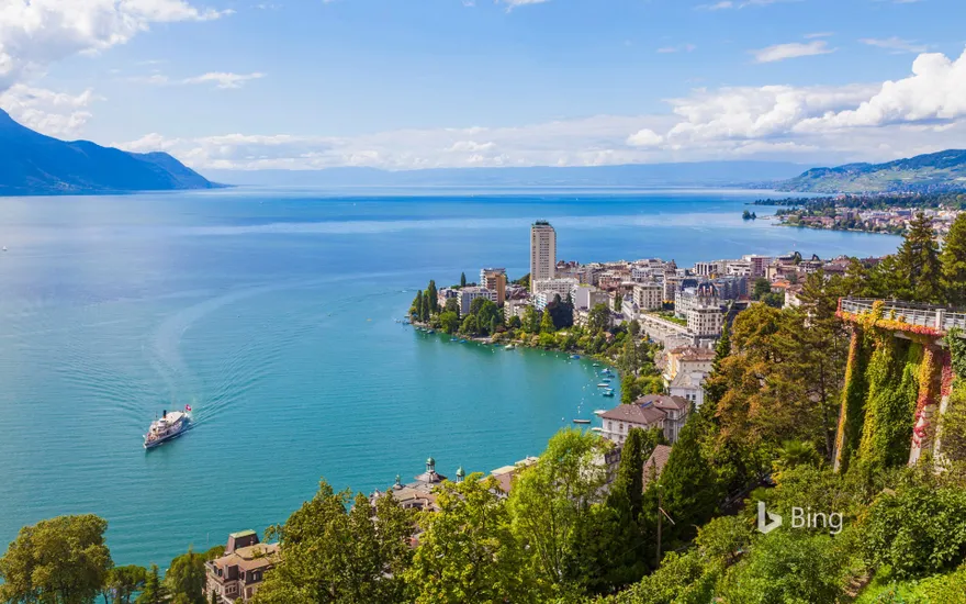 Montreux and Lake Geneva in Switzerland