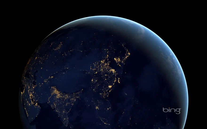 Composite image of Earth at night from space