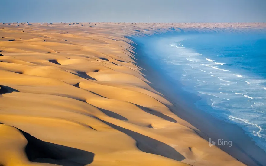 Namib Desert at the Atlantic Ocean in Africa