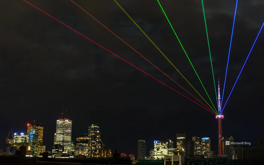 The light installation 'Global Rainbow' by artist Yvette Mattern