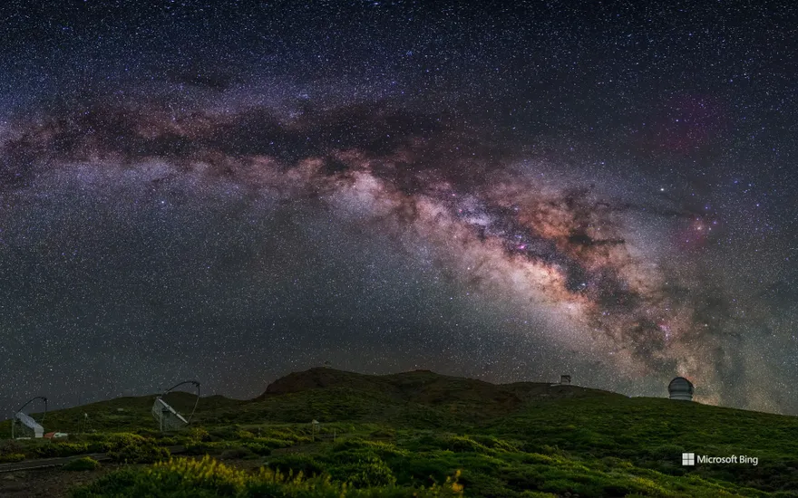 Observatory and Milky Way, Santa Cruz De La Palma, Spain