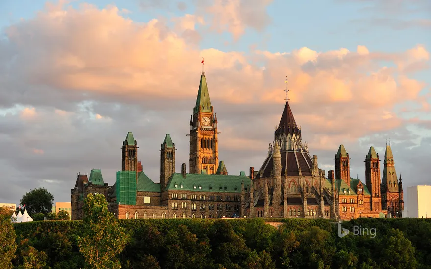 Parliament Building in Ottawa at sunset