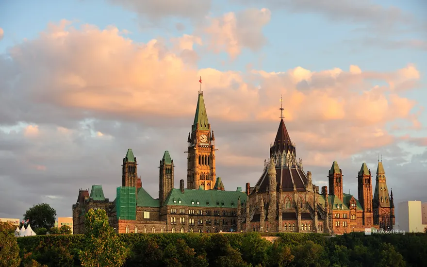 Ottawa Parliament Buildings Sunset View, Canada