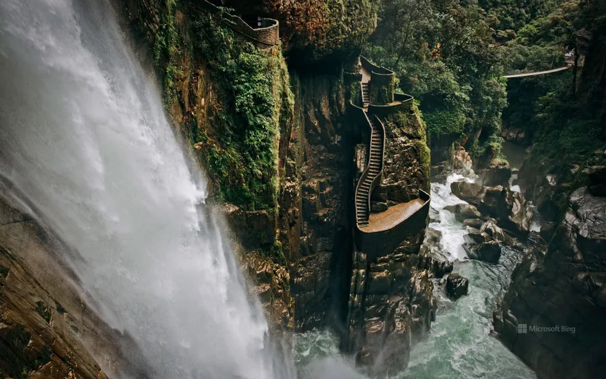Agoyán waterfall near Baños de Agua Santa, Ecuador