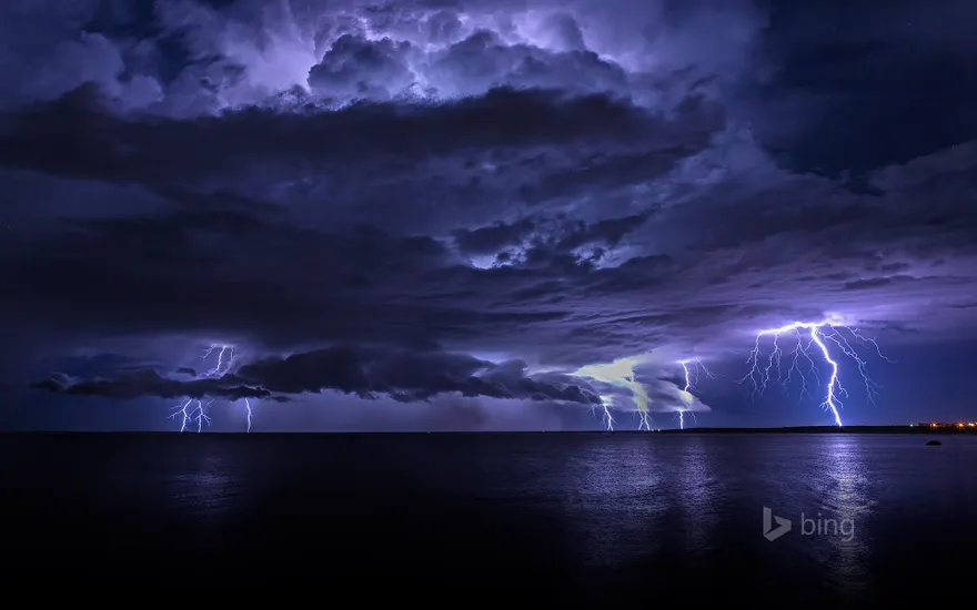 Lightning storm off Cooke Point, Port Hedland, Australia