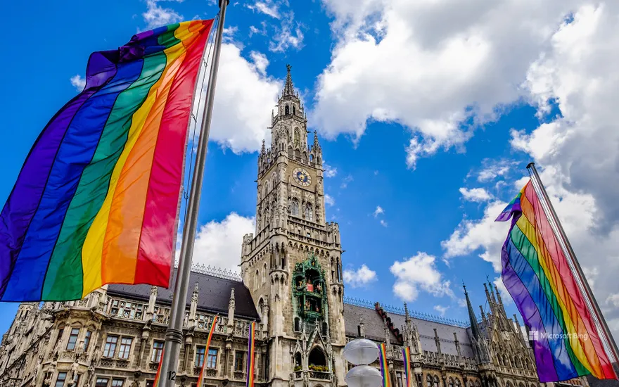 Rainbow flags at Munich City Hall